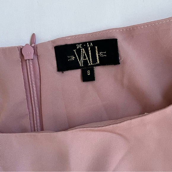 NWOT De La Vali Tupelo Satin Midi Dress Pink 4 - Picture 12 of 16